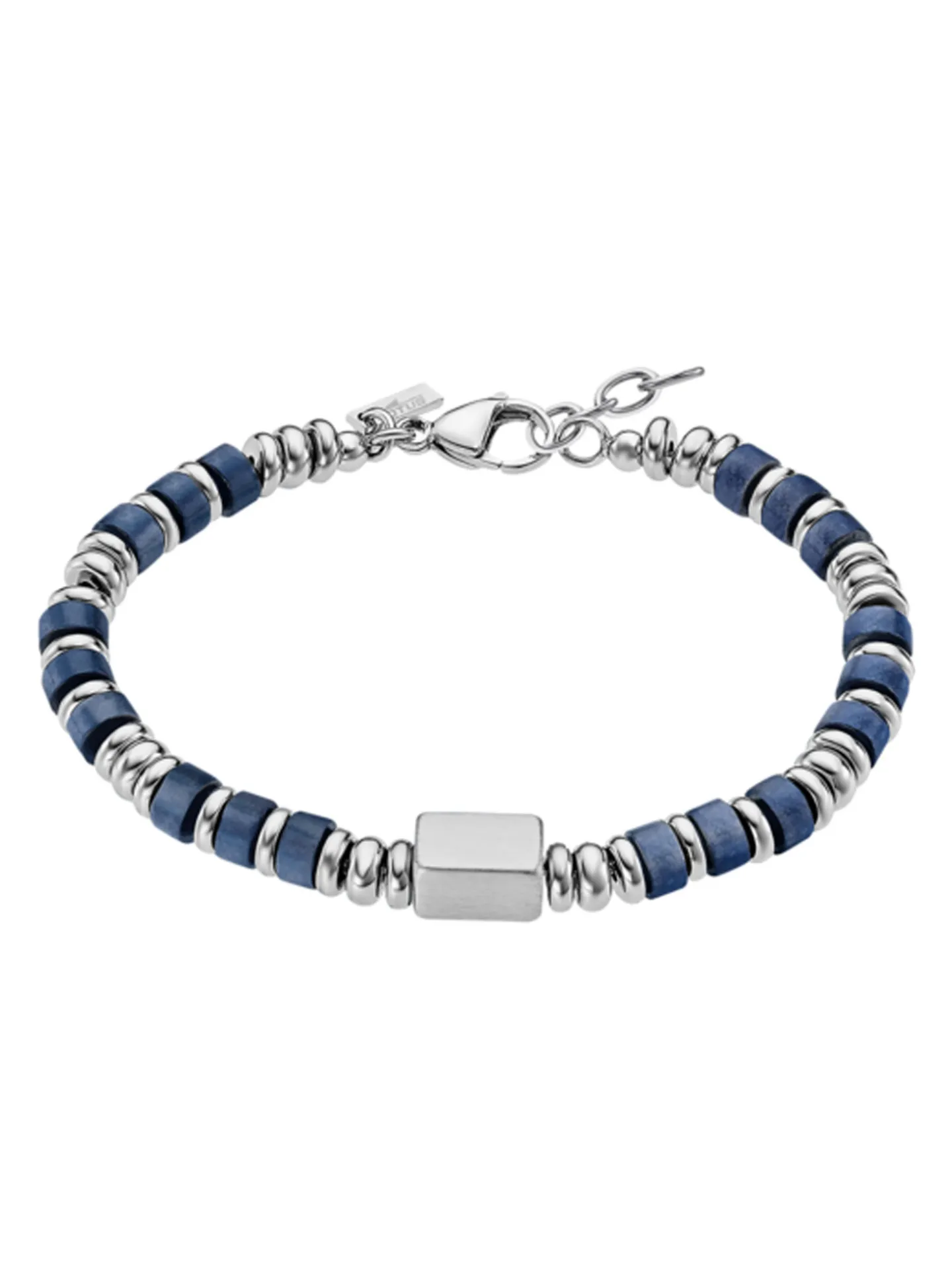 Bracelet Lotus Style Perles Bleues acier