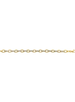 Bracelet maille double plate or 18 carats