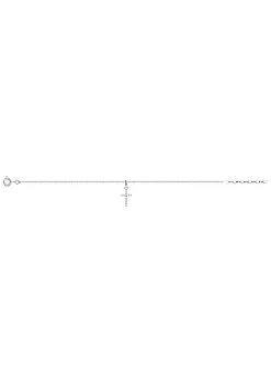 Bracelet motif croix suspendue argent 925 et oxydes