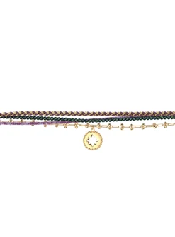 Bracelet multi rang Les Cadettes Star violet
