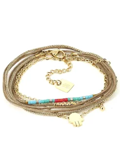 Bracelet multirang Zag Bijoux main de fatma