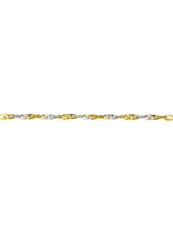 Bracelet or 18 carats bicolore maille double navette