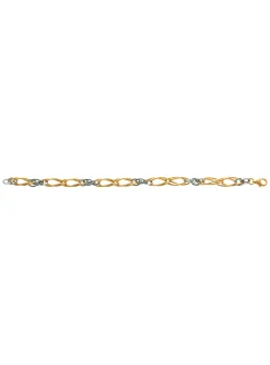 Bracelet or bicolore mailles ovales alternées