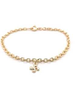 Bracelet plaqué or pampille croix basque