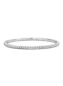Bracelet rivière de diamants flexible or blanc