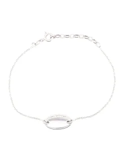 Bracelet Saunier identité argent plaque ovale
