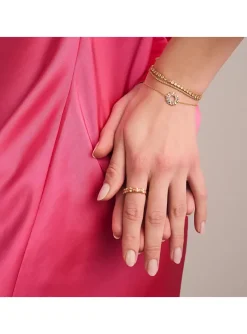 Bracelet Sif Jakobs Ellera argent plaqué or_x005f_x000D_oxydes de zirconium champagne 17 cm