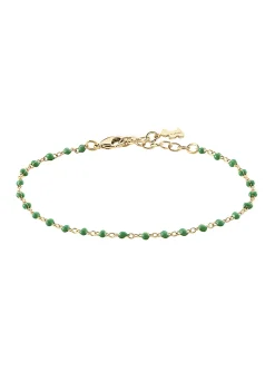 Bracelet souple Agatha Smarty doré perles émail vert
