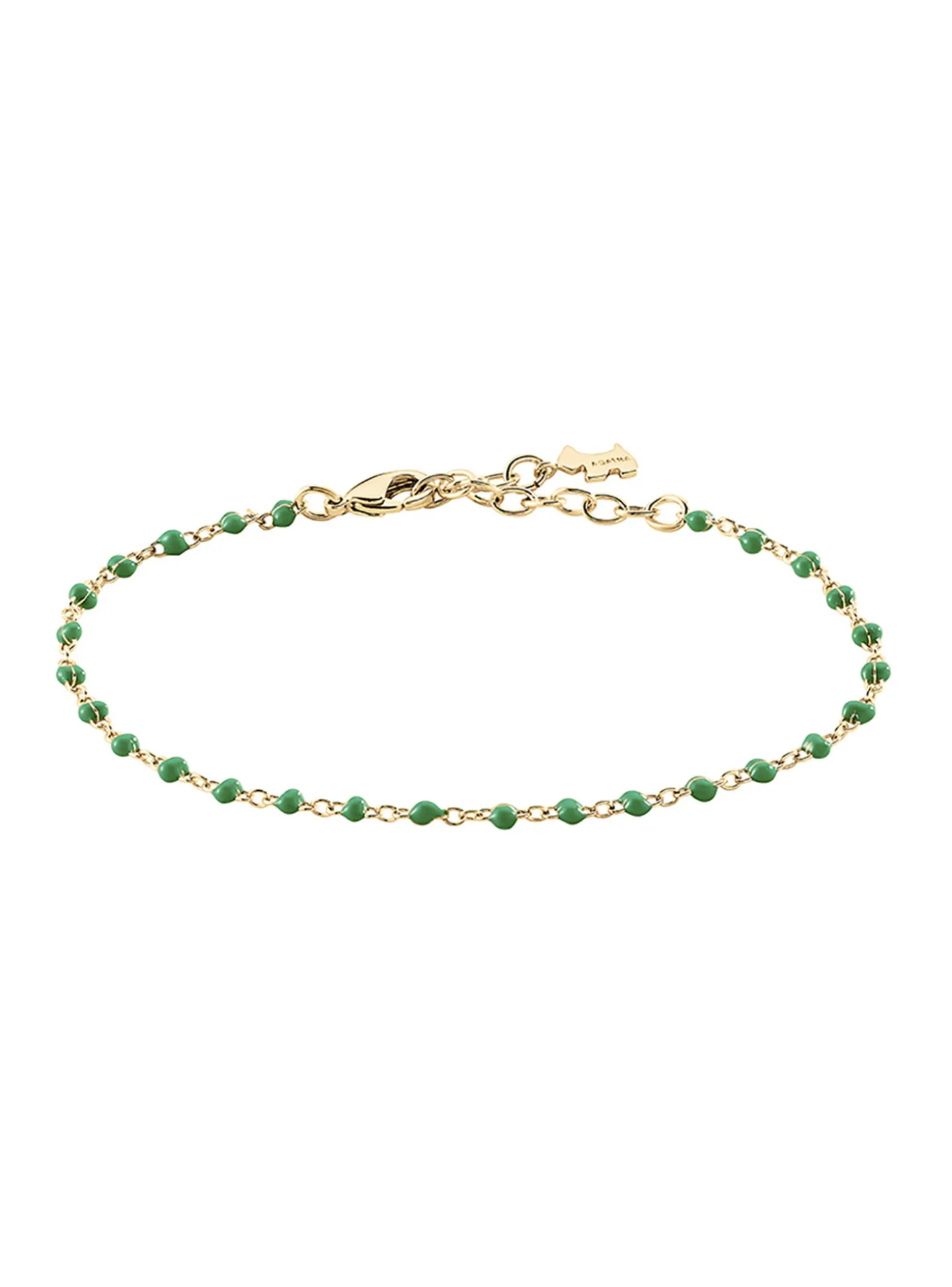 Bracelet souple Agatha Smarty doré perles émail vert