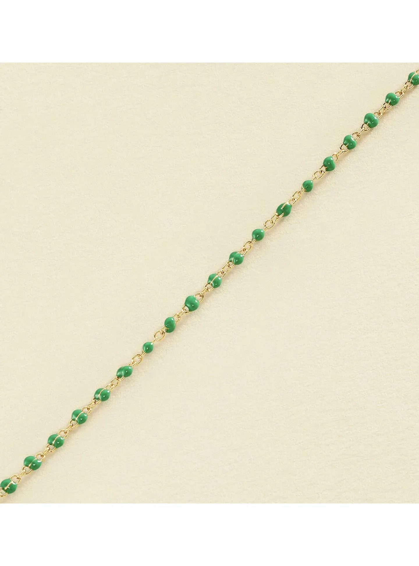 Bracelet souple Agatha Smarty doré perles émail vert