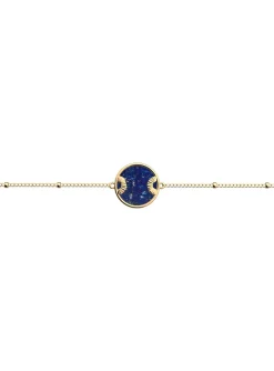 Bracelet souple Les Cadettes doré lapis lazuli