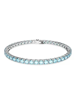 Bracelet Swarovski Matrix tennis bleu M