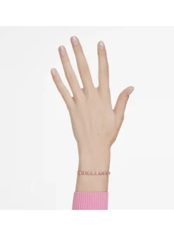 Bracelet Swarovski Matrix doré taille poire rose