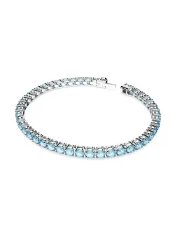 Bracelet Swarovski Matrix tennis bleu M