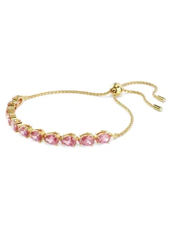 Bracelet Swarovski Matrix doré taille poire rose