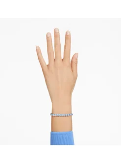 Bracelet Swarovski Matrix tennis bleu M