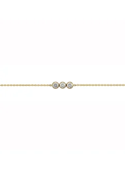 Bracelet triologie oxydes or jaune 9 carats