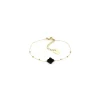 Bracelet Zag acier doré trèfle onyx noir_x005f_x000D_collection Velasquez