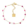 Bracelet Zag Baijoux Hinaku acier doré perles roses