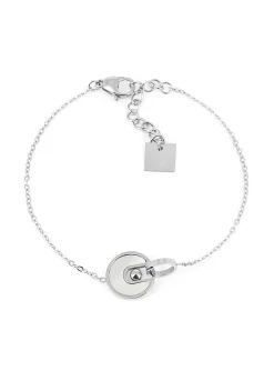Bracelet Zag Bijoux acier nacre blanche