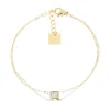 Bracelet Zag Bijoux acier doré oxyde rectangle oxyde