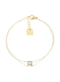 Bracelet Zag Bijoux acier doré oxyde rectangle oxyde