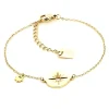 Bracelet Zag Bijoux acier doré étoile ajourée