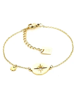 Bracelet Zag Bijoux acier doré étoile ajourée