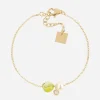Bracelet Zag Bijoux acier doré perle et olivine