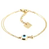 Bracelet Zag Bijoux acier doré médaillon oeil blanc_x005f_x000D_collection Nazareth