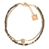 Bracelet Zag Bijoux acier doré pyrite