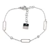 Bracelet Zag Bijoux acier argenté trois ovales nacre