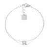 Bracelet Zag Bijoux acier rectangle zirconium