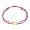 Bracelet Zag Bijoux Adriette cordon rose_x005f_x000D_médaillon serti d'oxyde de zirconium