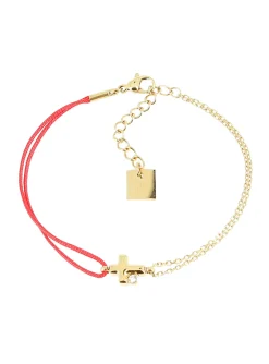 Bracelet Zag Bijoux Allu acier doré croix