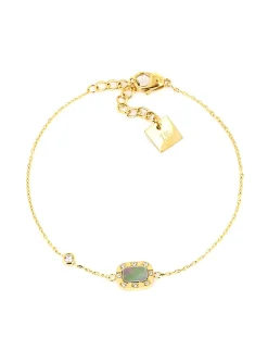 Bracelet Zag Bijoux Anna acier doré nacre grise_x005f_x000D_oxydes