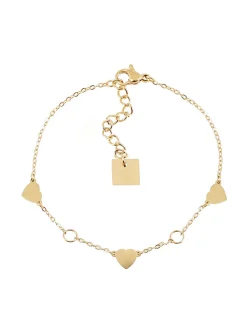 Bracelet Zag Bijoux Aphaia acier doré cercle/coeur