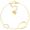 Bracelet Zag Bijoux Apolo acier doré empierré