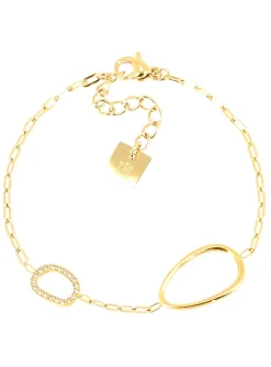 Bracelet Zag Bijoux Apolo acier doré empierré