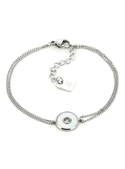 Bracelet Zag Bijoux Aretha acier nacre blanche