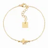 Bracelet Zag Bijoux Asmar acier doré croix
