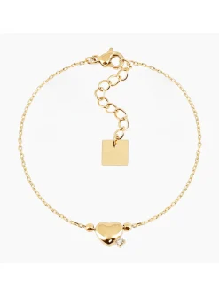 Bracelet Zag Bijoux Azur acier doré coeur oxyde