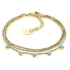 Bracelet Zag Bijoux Bellucci acier doré et turquoise