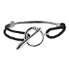 Bracelet Zag Bijoux Belmonte noir et acier ajustable