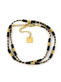 Bracelet Zag Bijoux Bogota acier doré noir