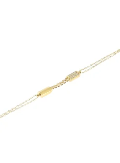 Bracelet Zag Bijoux Cannelle acier doré zirconium