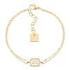Bracelet Zag Bijoux Cerea acier doré zirconium