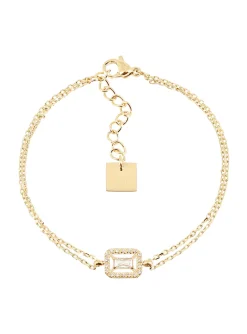 Bracelet Zag Bijoux Cerea acier doré zirconium