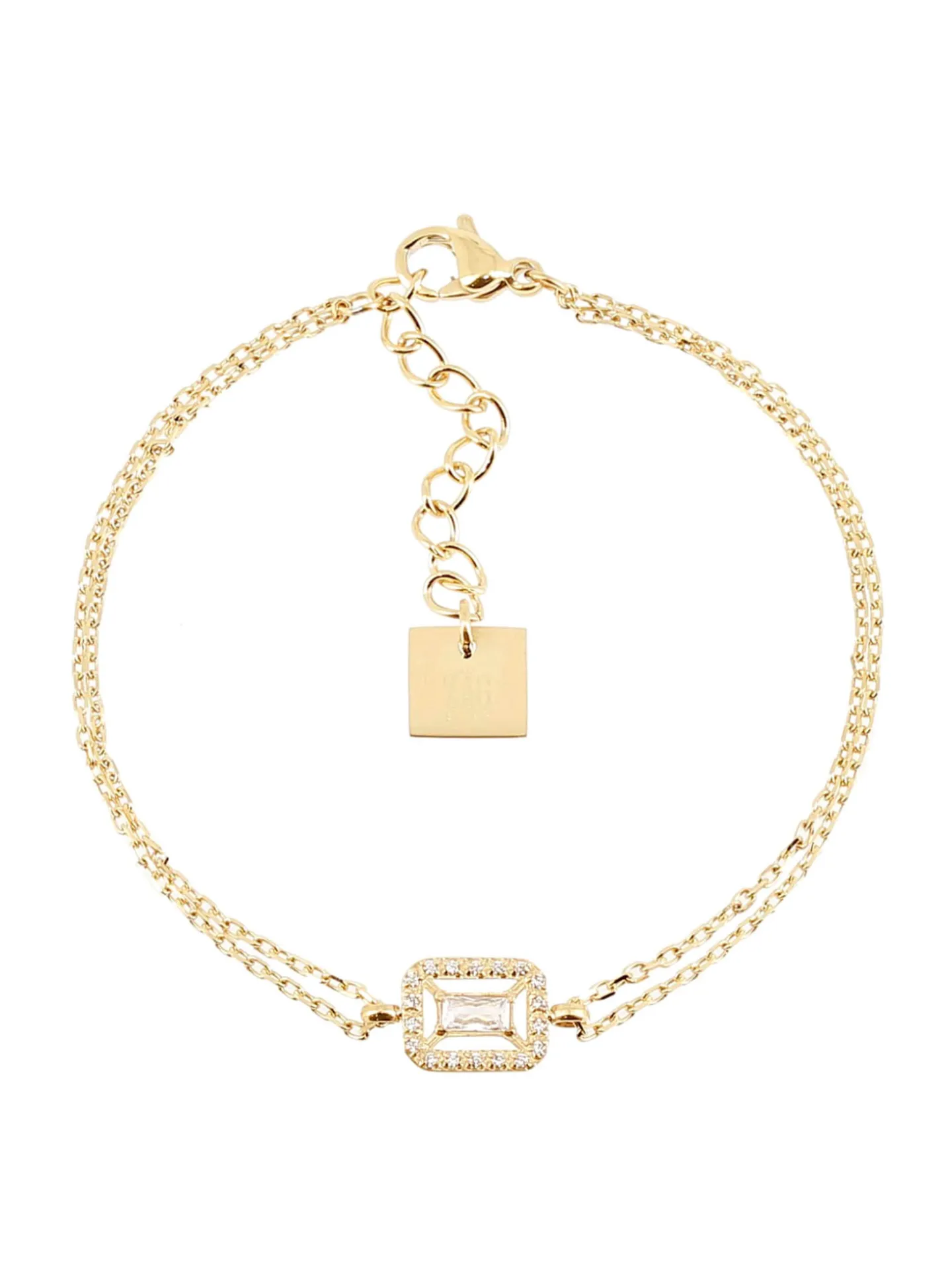 Bracelet Zag Bijoux Cerea acier doré zirconium