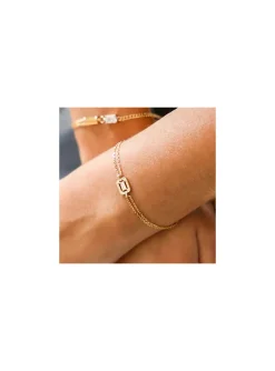 Bracelet Zag Bijoux Cerea acier doré zirconium